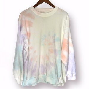 AE Jegging Fit Crewneck Sweatshirt Oversized Pastel Tie Dye Ahh-mazingly Soft
